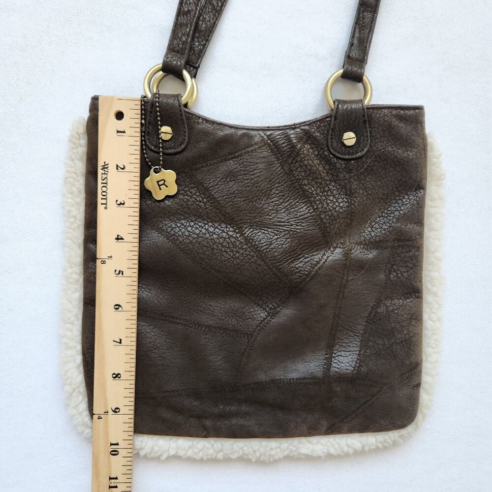 90s Rampage Boho Cozy Faux Suede Shearling Shoulder Hand Bag Soft Retro Cute - Picture 9 of 10